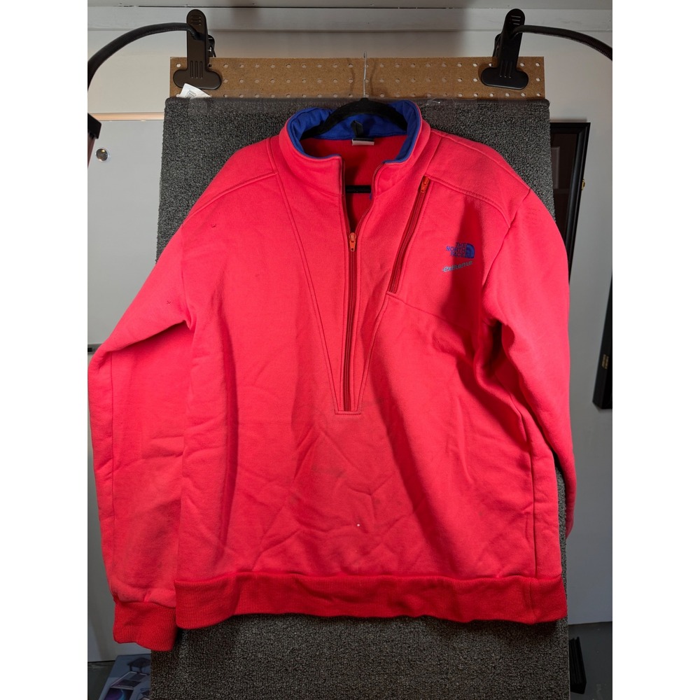 The North Face Extreme Sweatshirt Mens L Red Vintage 90s Made in USA 1/4 Zip